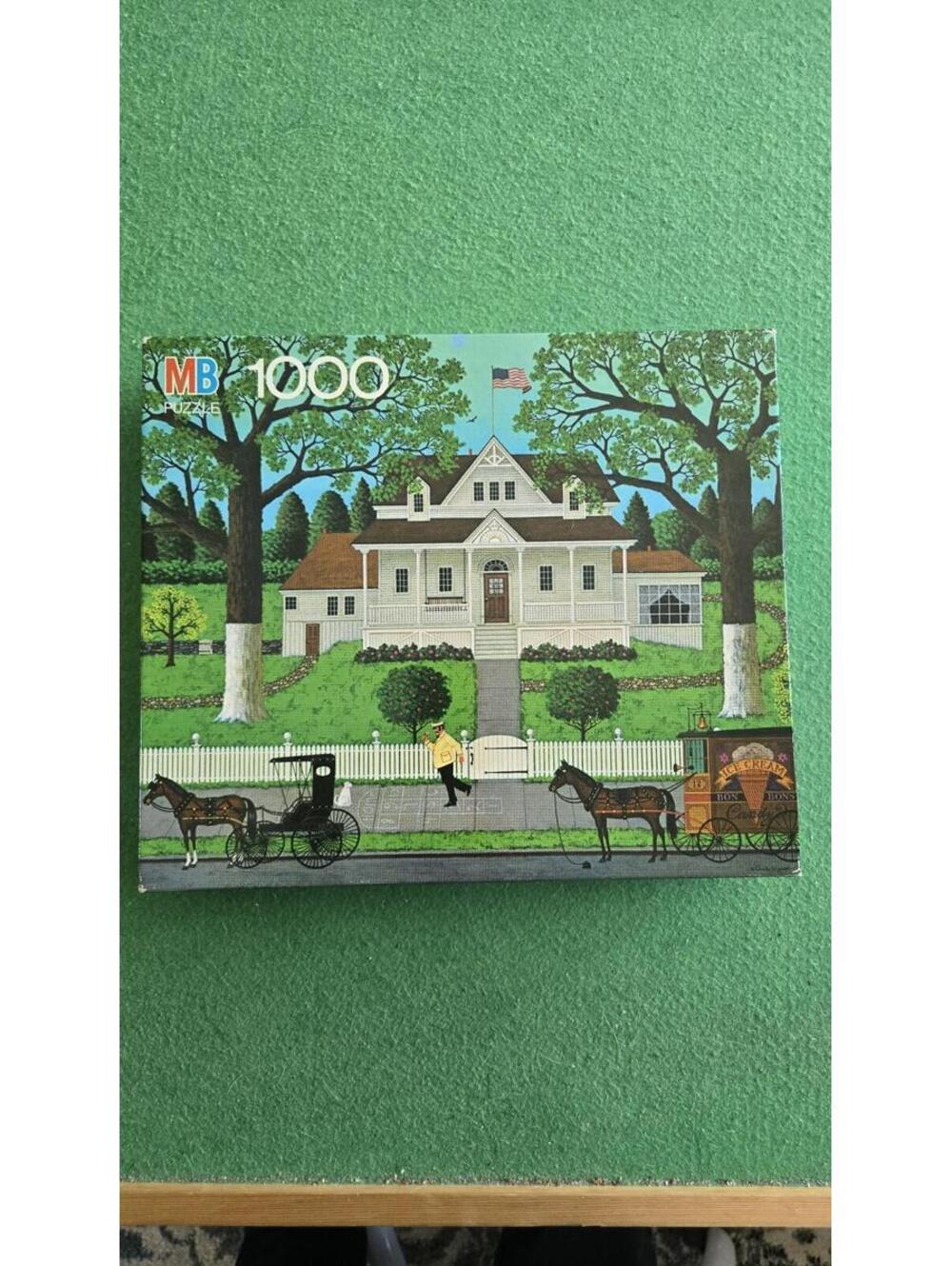 Charles Wysocki Ice Cream and Hopscotch 1000 Pc  1990 Milton Bradley Complete
